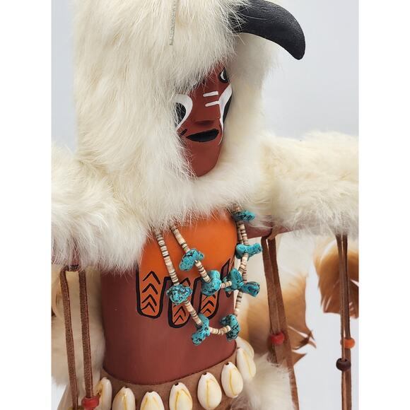 Kachina Eagle Dance Figurine Native American Art Signed IMSB Southwestern 17" - Picture 10 of 16